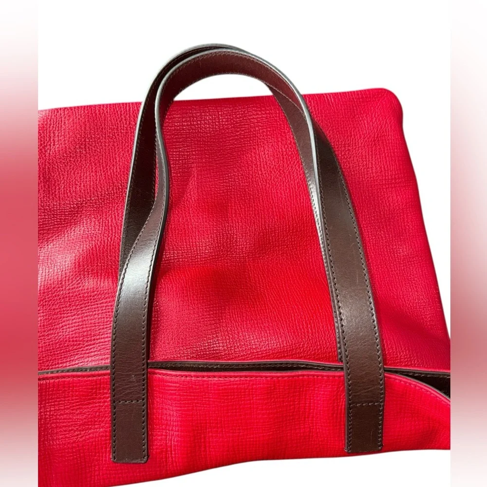 Dolce & Gabbana Tall Red Pebbled Leather Shopper Tote | Made in Italy